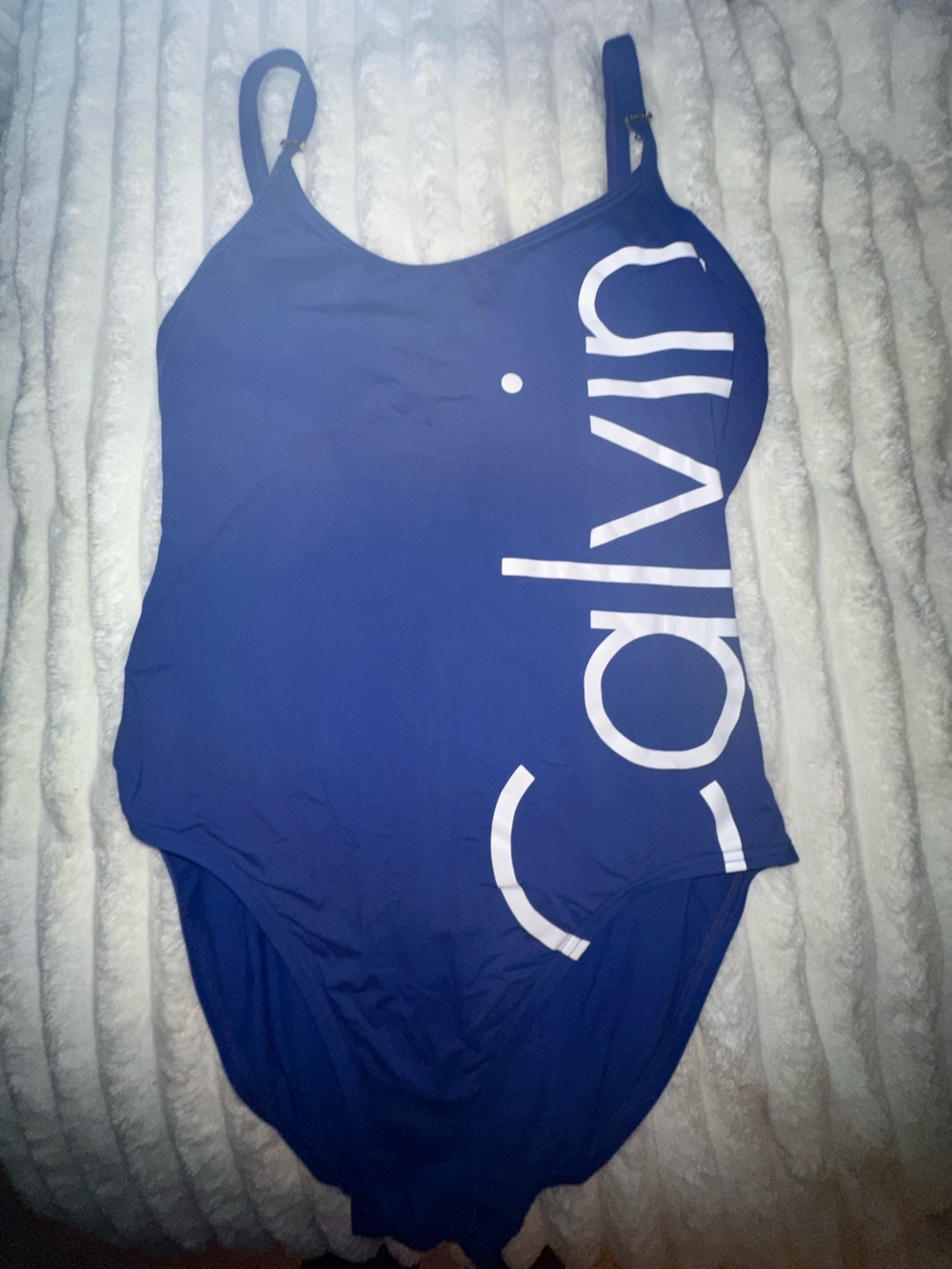 Calvin Klein Cobalt Blue Logo Bikini Top